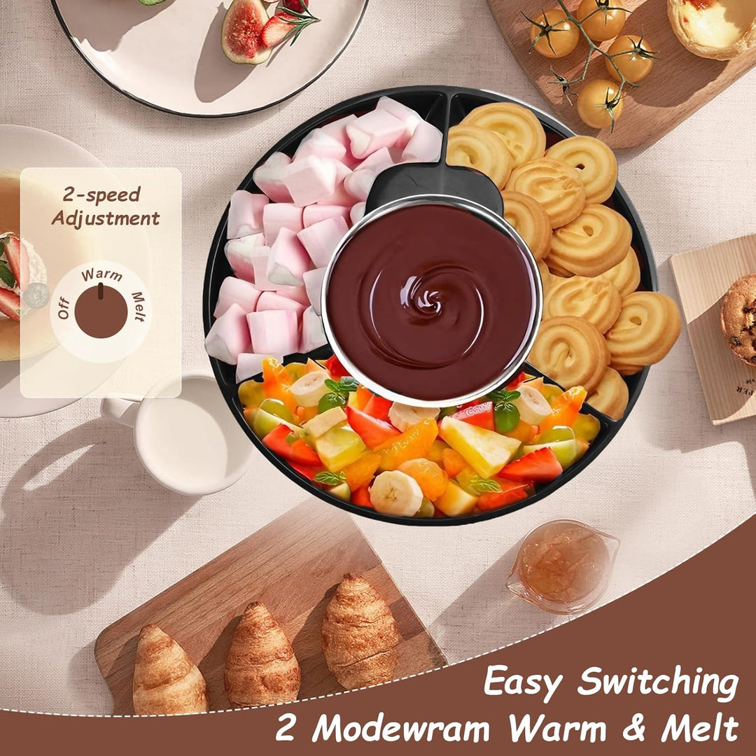 Elektrisches Schokoladen Fondue 25 W 280ML, Schokoladenbrunnen mit 2 Temperaturstufen zum Schmelzen