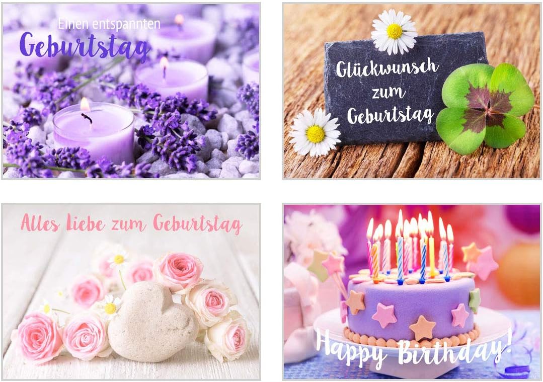 Edition Seidel Set 40 exklusive Premium Geburtstagskarten mit Briefumschlag. Glückwunschkarte Grussk