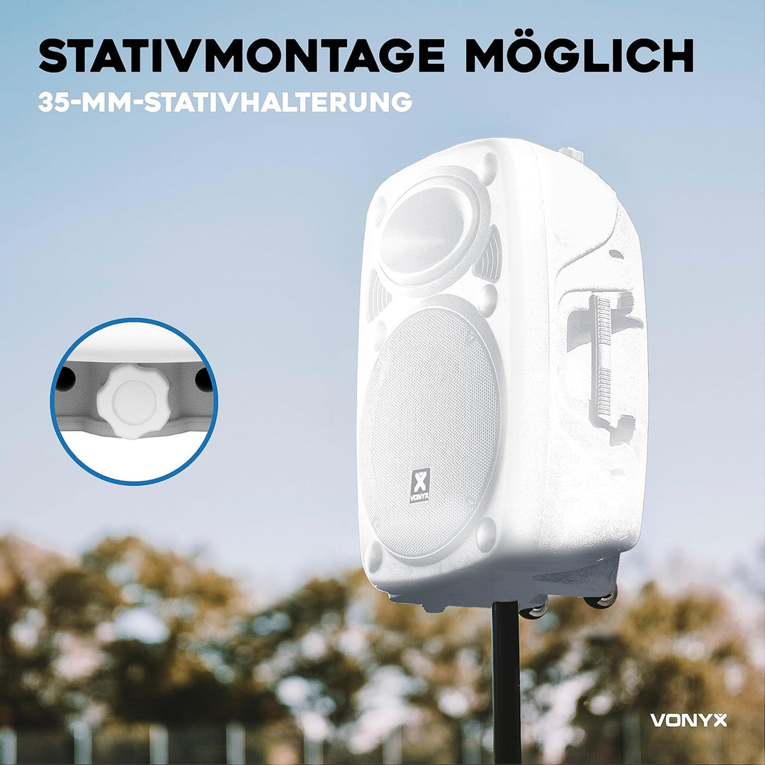 Vonyx Verve46 - Partybox Bluetooth Lautsprecher Gross, 15 Zoll, 1000 Watt, Mobile Akku PA Anlage, Ka