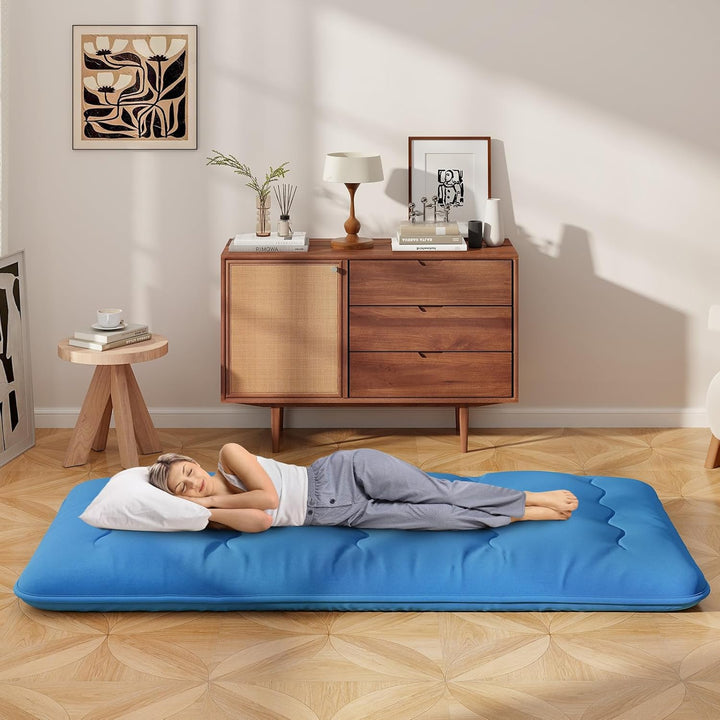 COSTWAY Japanische Futon Matratze, Tatami-Matte, Bodenmatratze, Klappmatratze mit waschbarem Bezug,