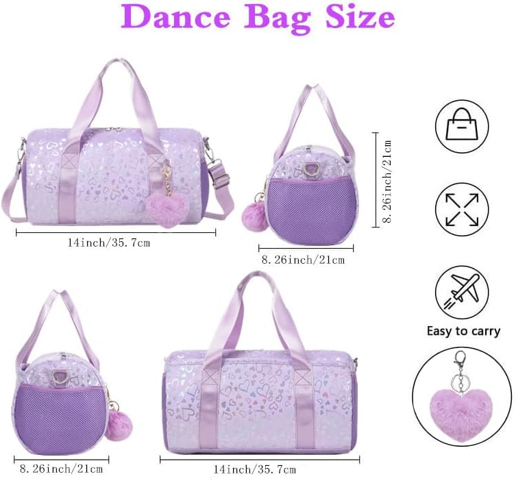 Kinder Sporttasche Mädchen Schwimmtasche Turntasche Gym Tasche Tanztasche Balletttasche Mädchen mit