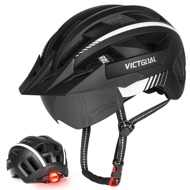 VICTGOAL Fahrradhelm MTB Mountainbike Helm mit magnetischem Visier Abnehmbarer Sonnenschutzkappe und