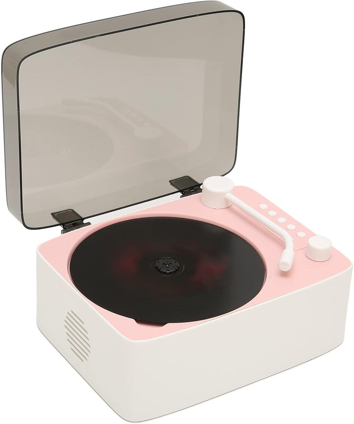 Vintage Retro CD-Player – Multifunktionaler Musikplayer mit HiFi-Lautsprechern und -Funktion (Rosa),