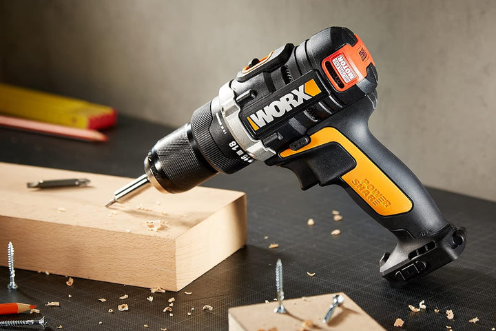 WORX WX175.9 Akku Bohrschrauber 20V – Bürstenloser Akkuschrauber - 60Nm, 2-Gang-Getriebe & LED-Licht