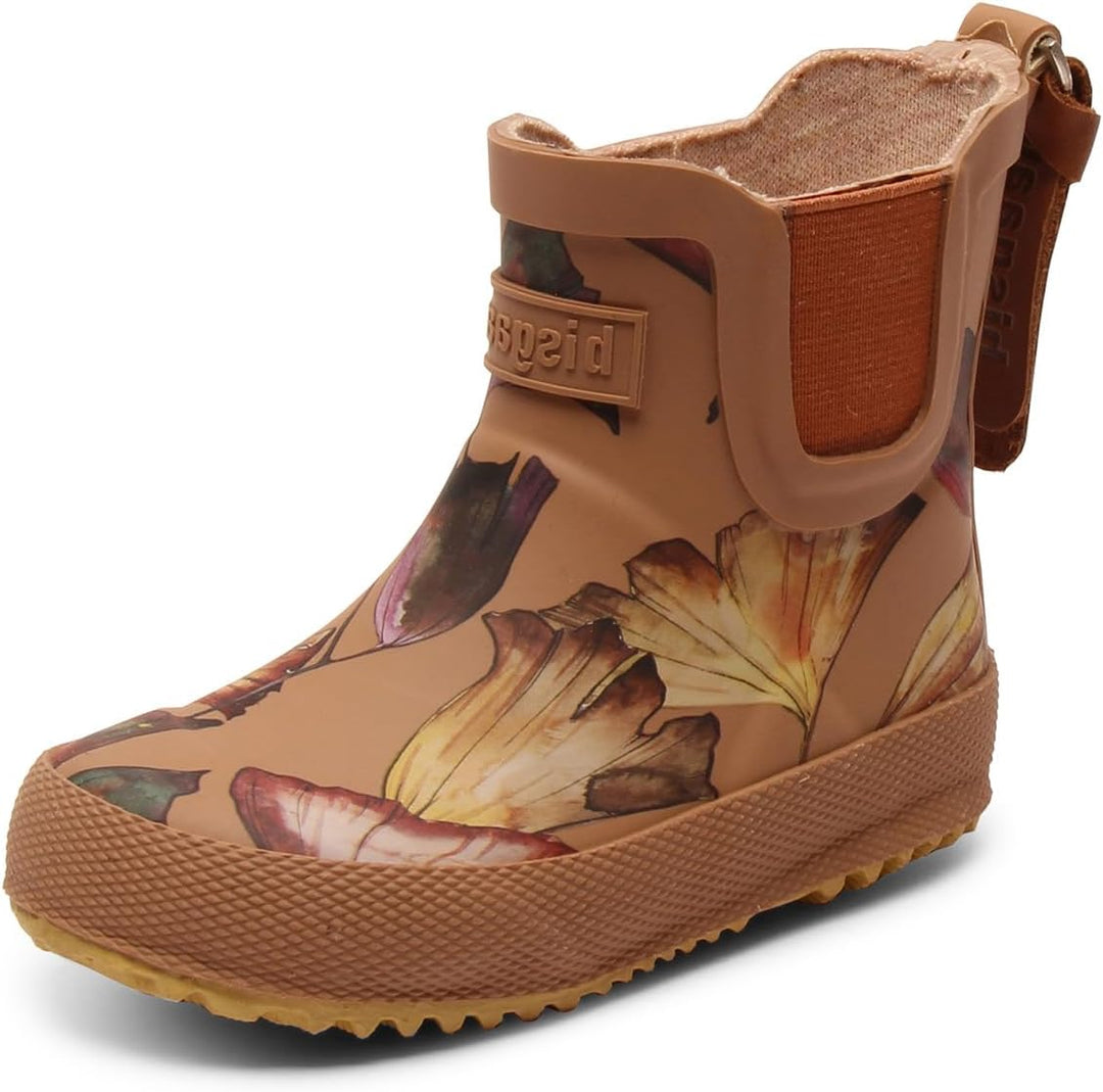Bisgaard Unisex Kinder Baby Rubber Rain Boot 20 EU Camel Flowers, 20 EU Camel Flowers