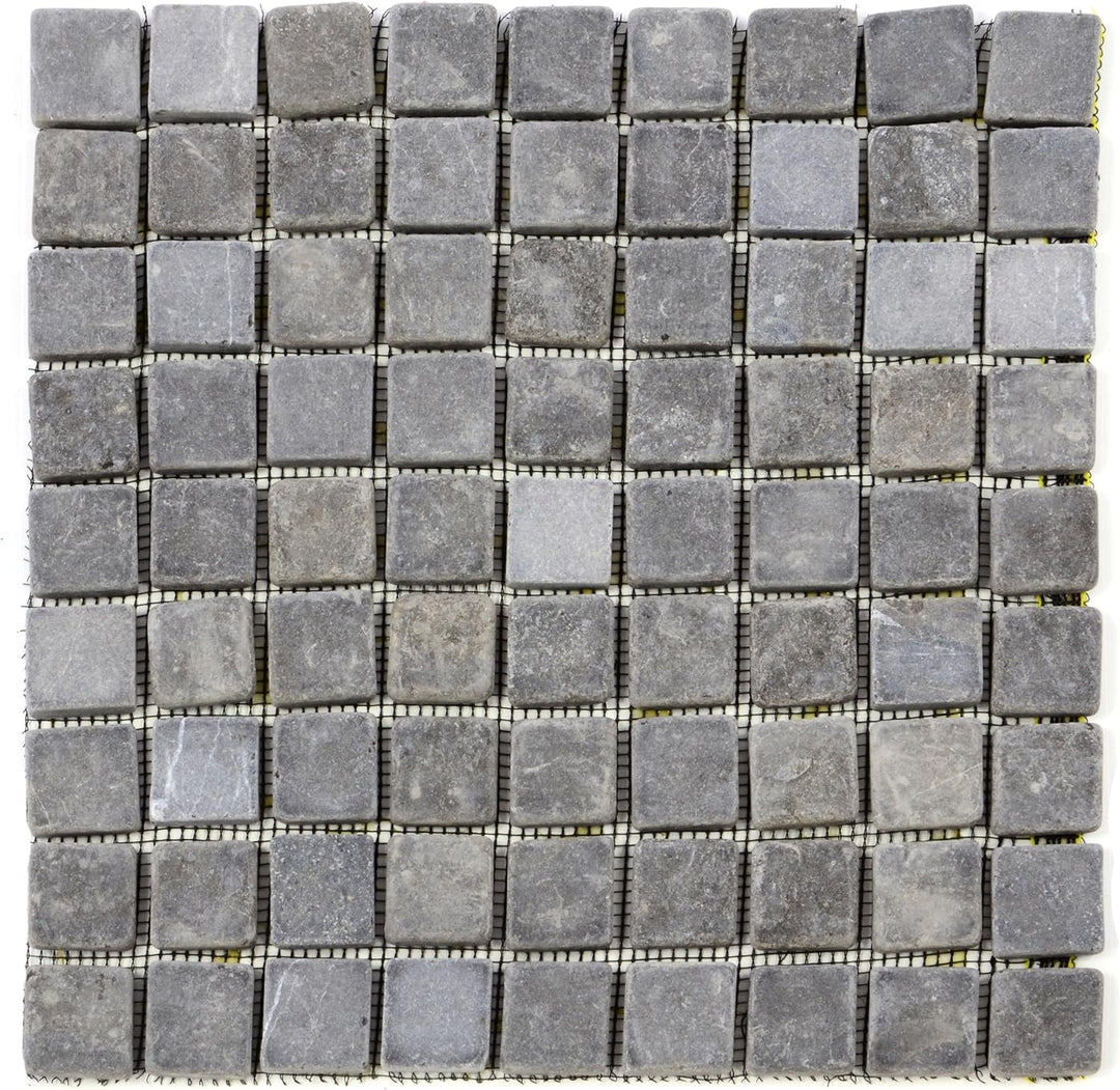 DIVERO 11 Fliesenmatten Naturstein Mosaikfliesen aus Marmor für Wand und Boden grau á 29 x 29 cm
