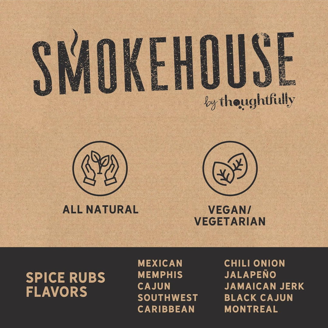 Smokehouse by Thoughfully Gourmet-Grillgewürzset - Mini-Glasflaschen mit veganen & vegetarischen Gri