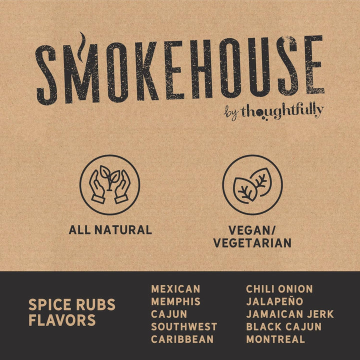 Smokehouse by Thoughfully Gourmet-Grillgewürzset - Mini-Glasflaschen mit veganen & vegetarischen Gri