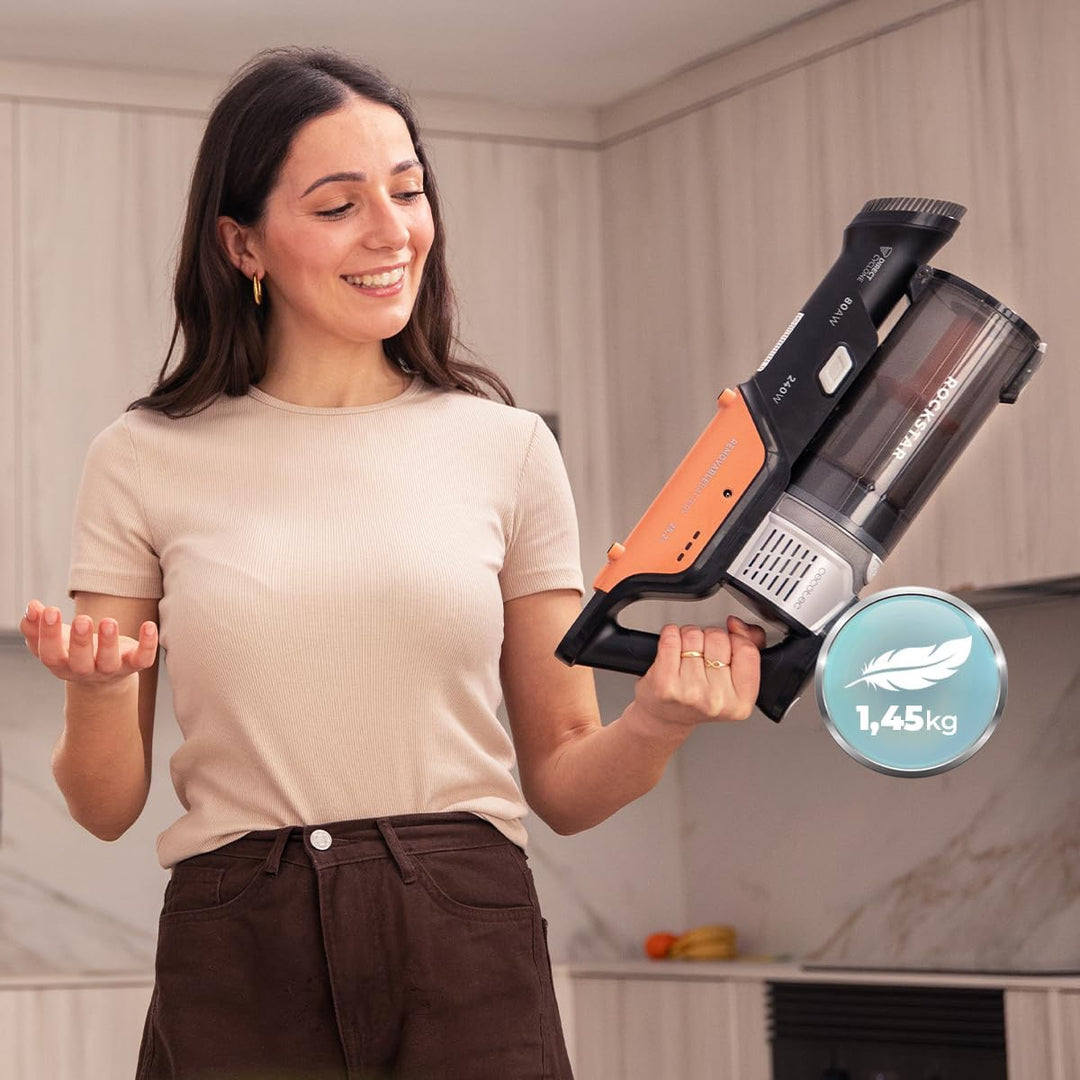 Cecotec Staubsauger Kabellos Conga Rockstar S30 Flex. Ultraleicht 2,5 kg, 80 AW, BLDC-Motor, 240 W,