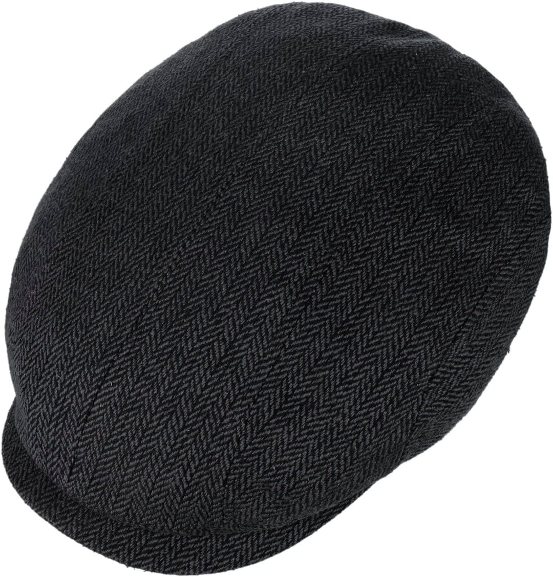 Stetson Herringbone Silk Driver Flatcap - Schirmmütze - Elegante Schiebermütze - Fischgrätmuster mit