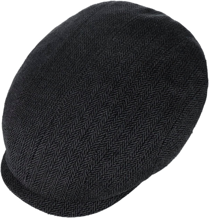 Stetson Herringbone Silk Driver Flatcap - Schirmmütze - Elegante Schiebermütze - Fischgrätmuster mit