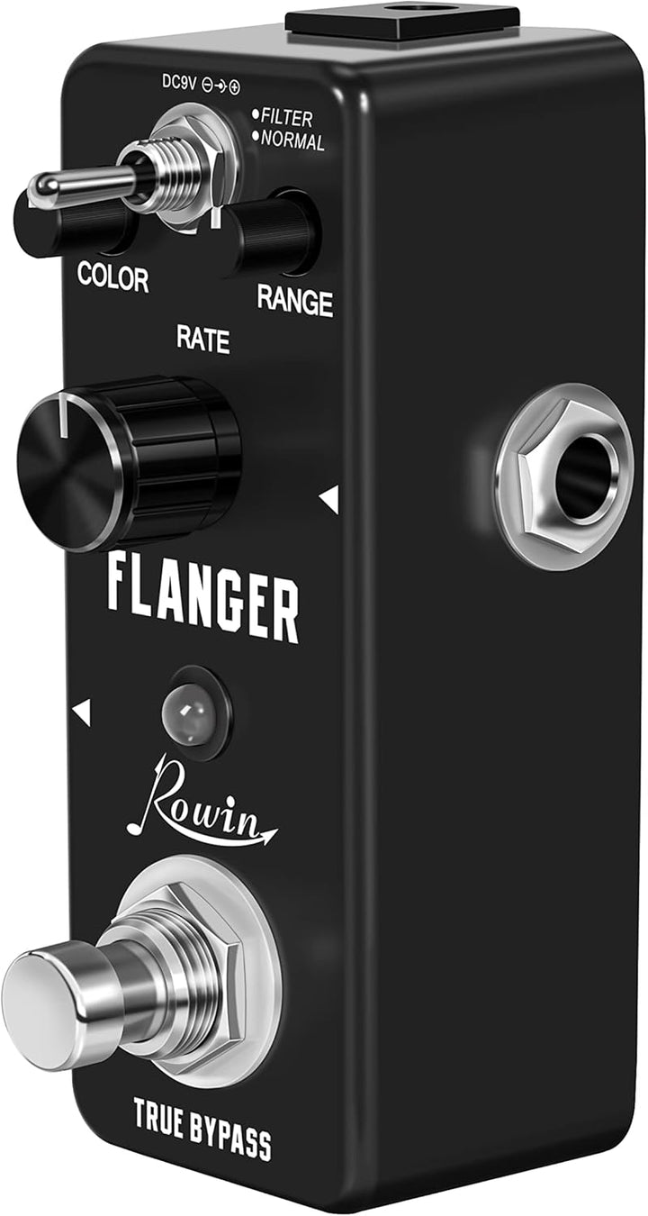 Rowin Flanger Gitarrenpedal mit FILTER- UND NORMALMODI für E-Gitarren-Bass True Bypass LEF-312 Blau,