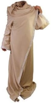 Ringelsuse Flauschigweiche Ärmeldecke/Kuscheldecke/Decke mit Armen Beige Creme Weicher Fleece 1,68 x