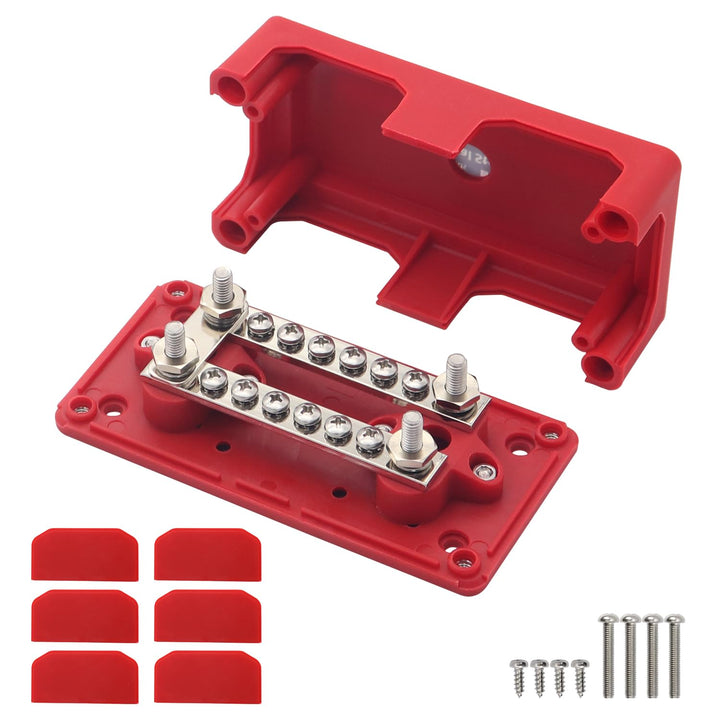 Messing 100 Ampere Sammelschiene 12V -48V DC Geländewagen Masseverteiler Boot Sammelschienenkasten C