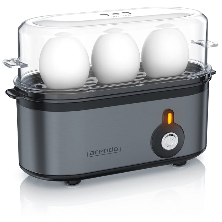 Arendo - Edelstahl Eierkocher Threecook - Egg Cooker - EIN AUS-Schalter - Wählbarer Härtegrad - 210