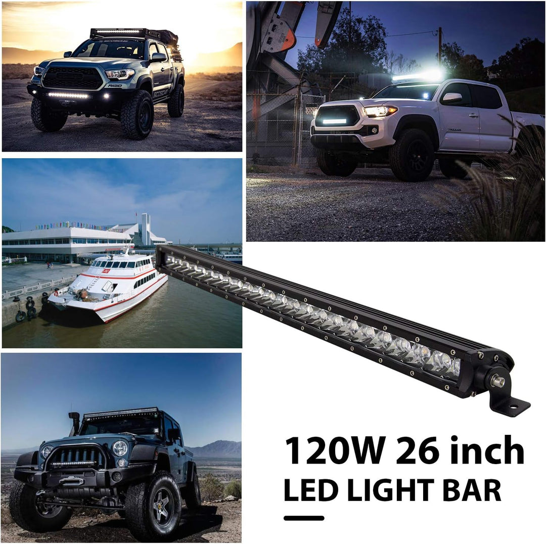 Willpower 25 Zoll 63cm 120W LED Arbeitsscheinwerfer Bar Enzelne Reihe LED Scheinwerfer 12V 24V Wasse