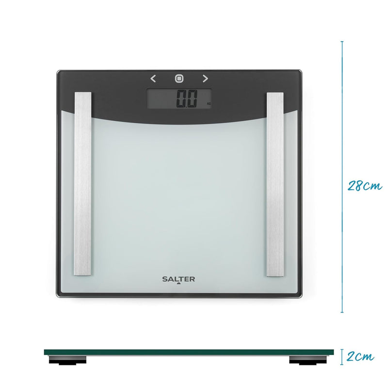 Salter 9137 SVWH3R Premium Glas körperfettanalyse digital personenwaage, max.180kg, 8 Benutzer, Athl