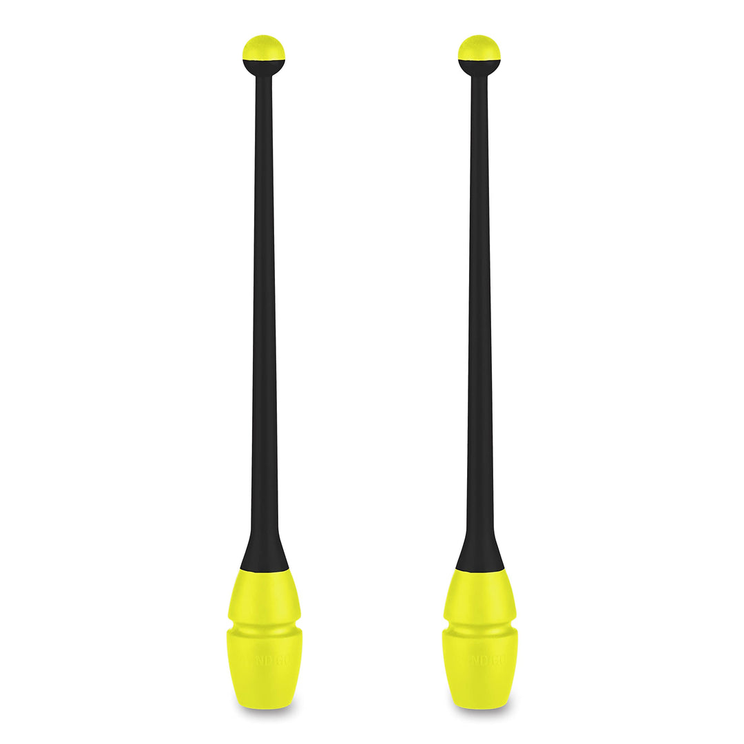 DRUNA Einsteckbare Keulen für Rhythmische Sportgymnastik Indigo 36 cm Schwarz-Zitrone, Schwarz-Zitro