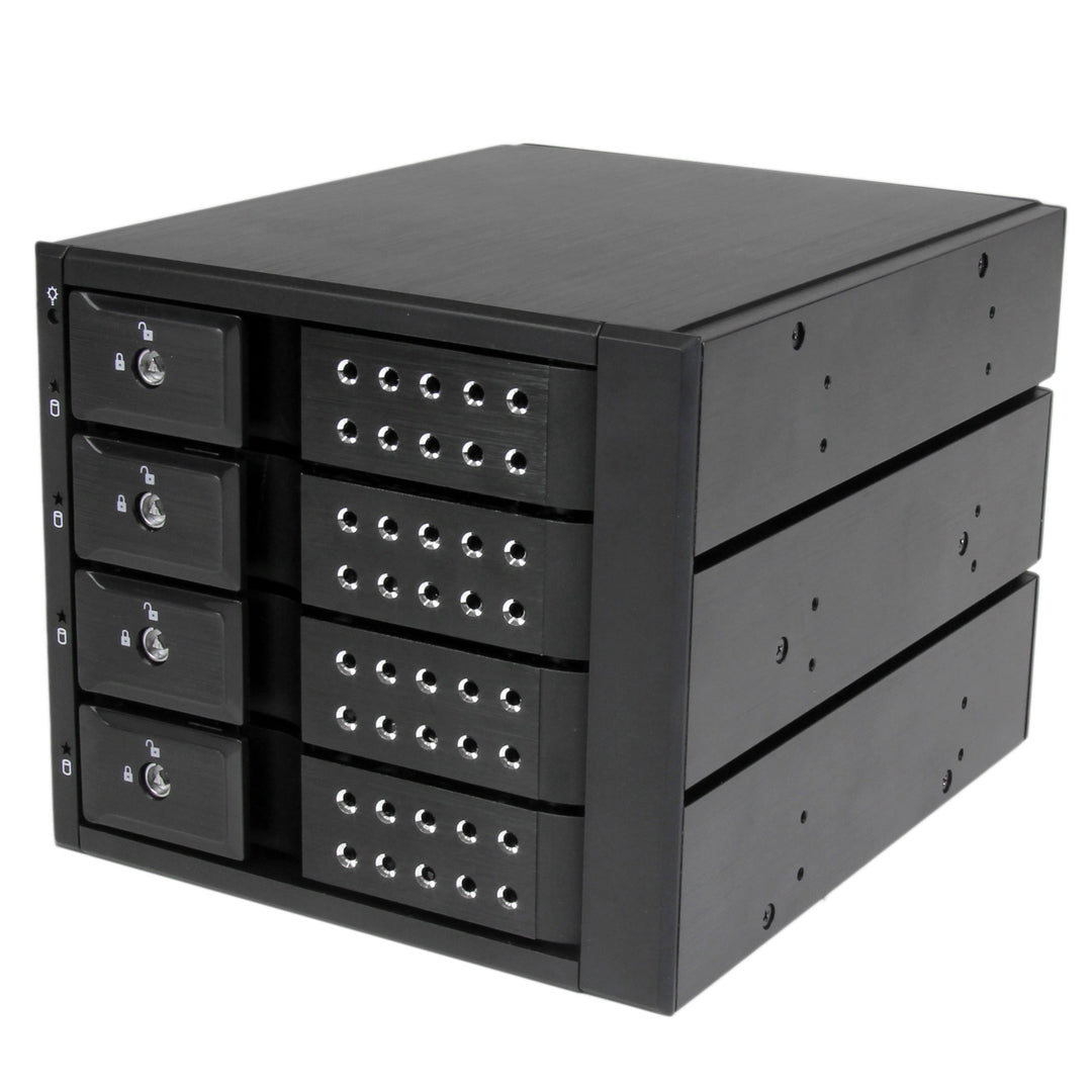 StarTech.com 4-fach 3,5 Zoll trägerloser SATA Festplatten Aluminium Wechselrahmen/Backplane, 4 Bay 3