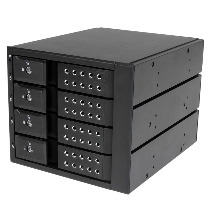 StarTech.com 4-fach 3,5 Zoll trägerloser SATA Festplatten Aluminium Wechselrahmen/Backplane, 4 Bay 3