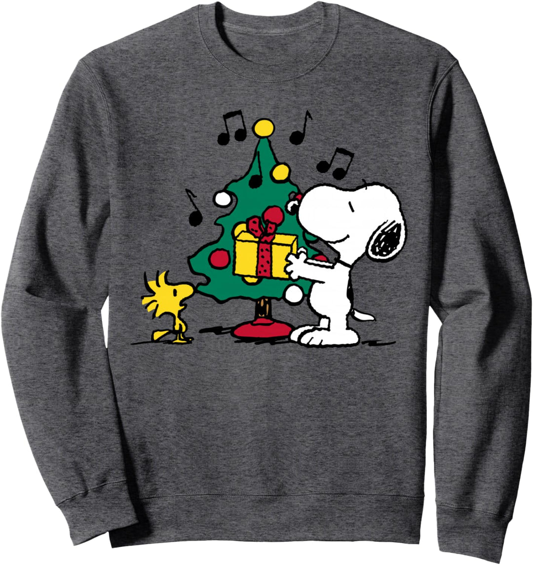 Peanuts Snoopy and Woodstock Feiertags-Weihnachtsbaum Sweatshirt