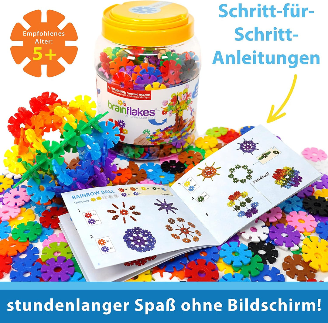 Brain Flakes 500er-Set, ab 3 Jahren - Ineinandergreifendes Kunststoff-Scheibenspielzeug für kreative