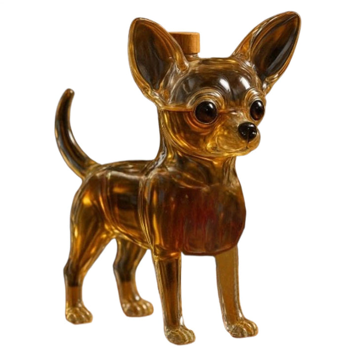Chihuahua Whiskey Karaffe, Chihuahua Whiskey Dekanter 350ml Lustig Hund Glasflasche Tischdekoration