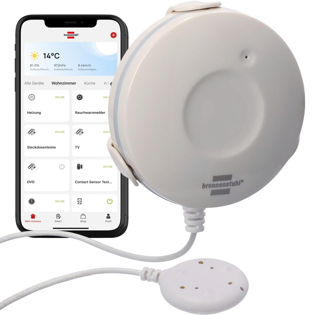 Brennenstuhl Connect Zigbee Wassermelder WM CZ 01 (Wassersensor warnt bei Wasserschäden, sofortige B