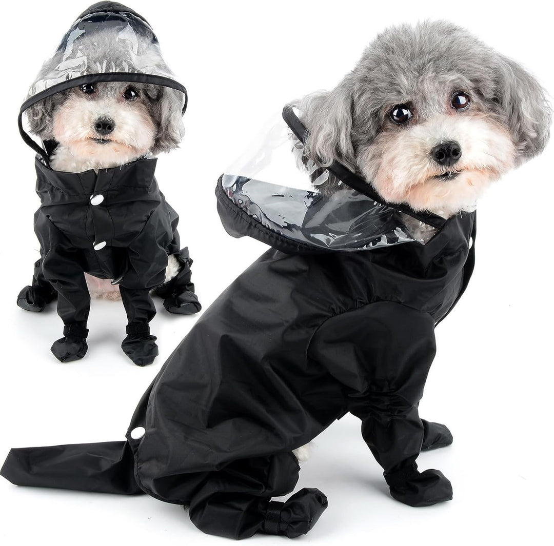 Zunea Wasserdichter Hunderegenmantel mit Kapuze für kleine Hunde Welpen Regenponcho Overall mit Rege