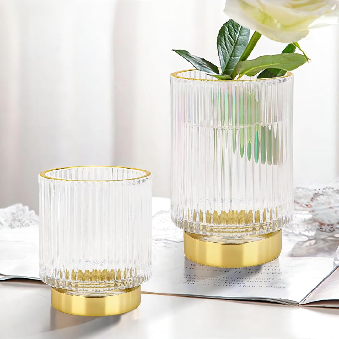 DASITON Make up Pinsel Organizer,Kosmetik Organizer Gold,Pinsel Organizer aus Glas,Pinselhalter Kosm