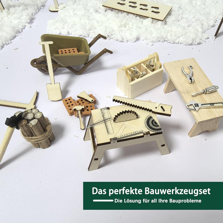 XSYKJGS Wichteltür Set, 86 Stück Wichtel Zubehör Baustelle Set, Wichteltür Zubehör Weihnachten Kompl