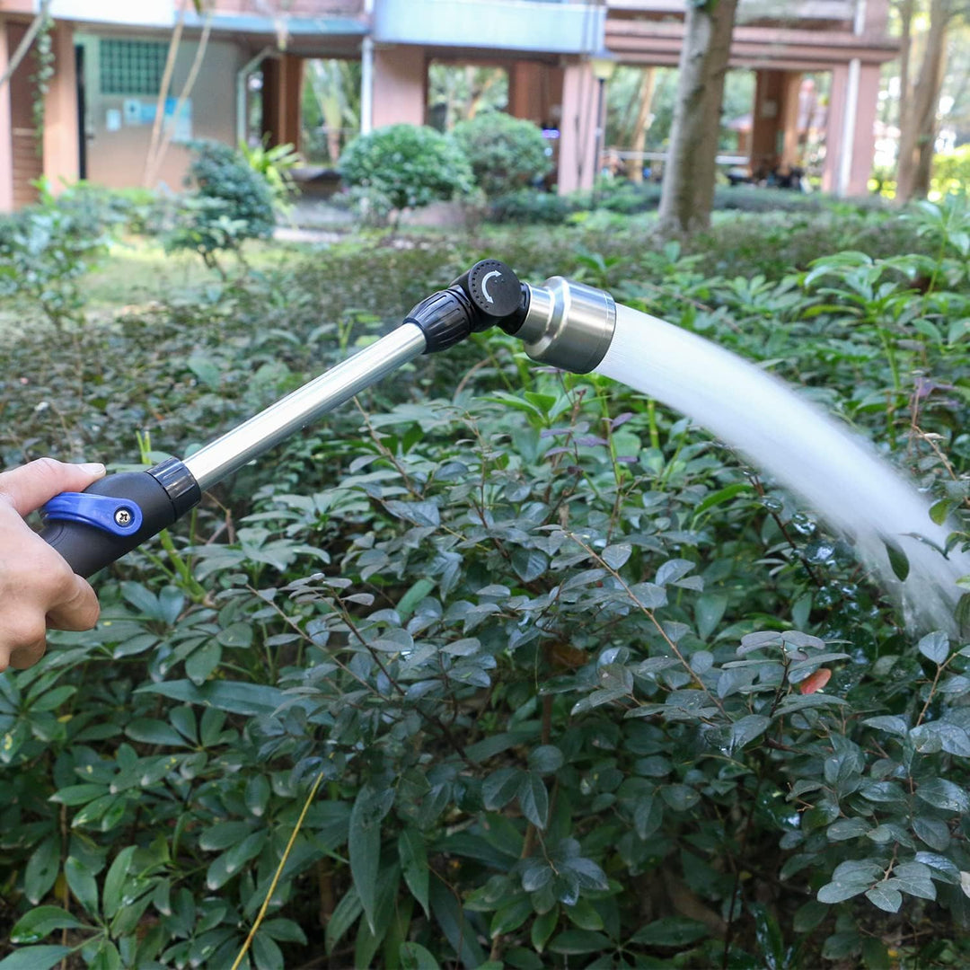 STYDDI Sanfte Bewässerungsstab, Aluminium Giessstab mit 180° Beweglicher Edelstahl Sprühkopf, Garten