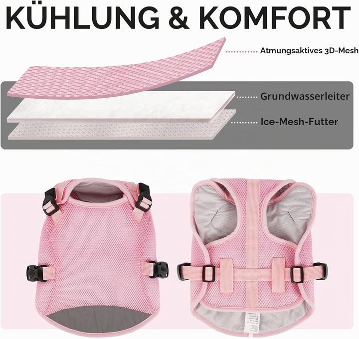 Kühlweste für Hunde 2XL, Hundekühlweste für grosse Hunde, Atmungsaktiv &amp; Leicht, Verdunstungskühlung