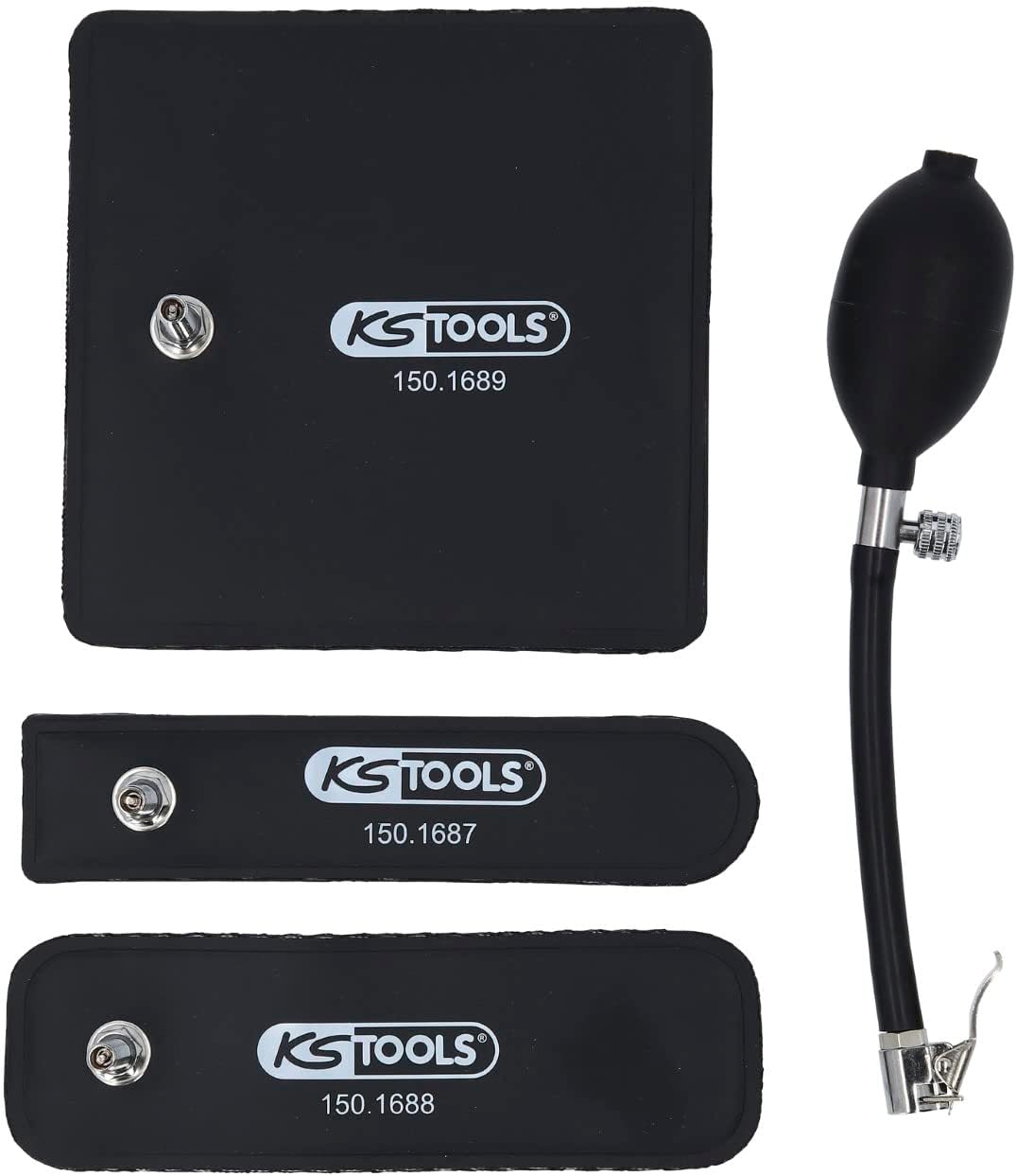 KS Tools 150.1685 Druckkissen-Satz mit Handpumpe, 4-tlg.