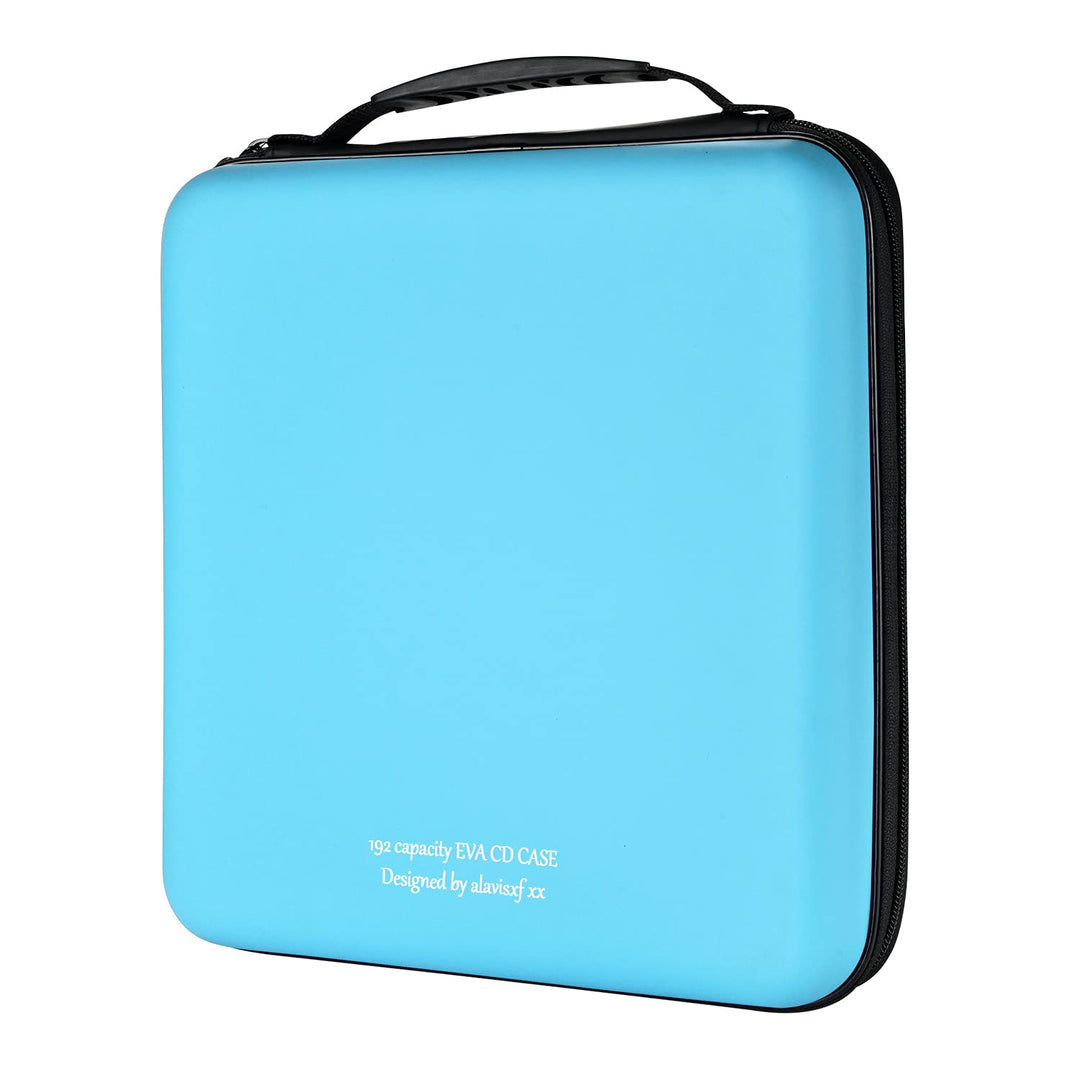 KUOCDSIK CD Tasche, 192 Kapazität Hart Eva Blu-ray CD-Brieftasche Doppelreissverschluss Handschlaufe