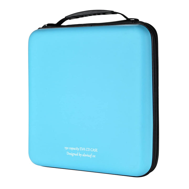 KUOCDSIK CD Tasche, 192 Kapazität Hart Eva Blu-ray CD-Brieftasche Doppelreissverschluss Handschlaufe
