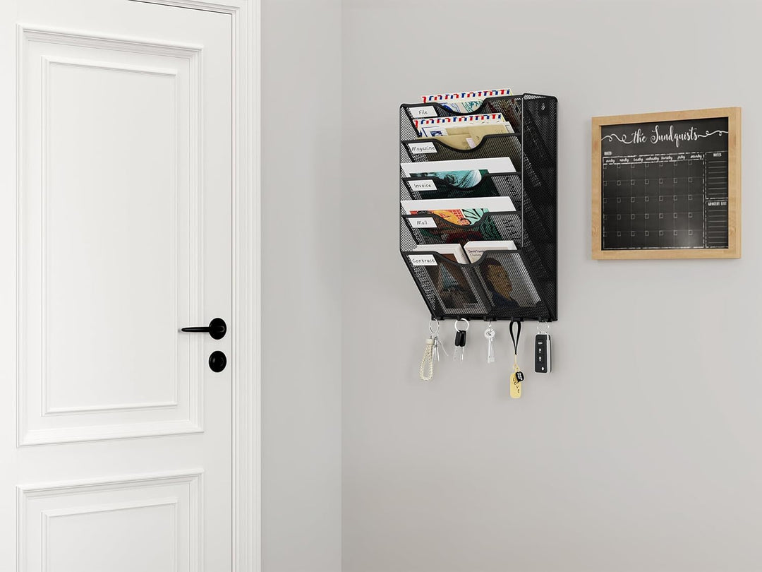 EasyPAG 5 Fächer Metall A4 Zeitschriften Wandhalter Zeitschriftenhalter Wand Aktenablage Dokumentenh