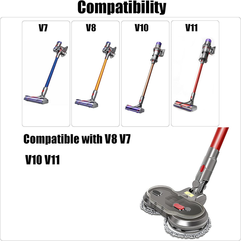 Italdos Wischaufsatz kompatibel für Dyson V7 V8 V10 V11 V15 Bürste Elektrischer Bodenwischer mit 3 W