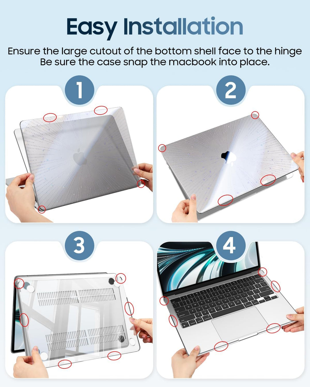 Fintie Hülle Kompatibel mit MacBook Air 13,6 Zoll M5 M4 M3 M2 (2026-2022) A3449 A3240 A3113 A2681, U