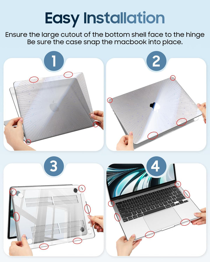 Fintie Hülle Kompatibel mit MacBook Air 13,6 Zoll M5 M4 M3 M2 (2026-2022) A3449 A3240 A3113 A2681, U