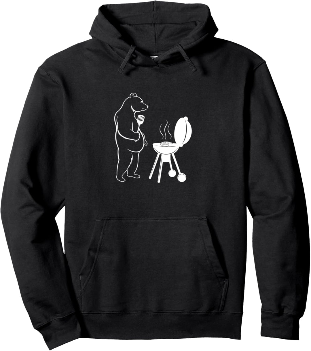 Wildtiere Grizzly Grillen Abenteuer Camping Natur Pullover Hoodie