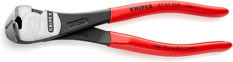 Knipex Kraft-Vornschneider schwarz atramentiert, mit Kunststoff überzogen 200 mm 67 01 200 200 mm at