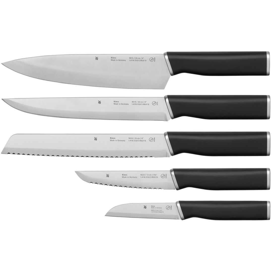 WMF Kineo Vorteils Messerset Küche 5 teilig, Made in Germany, 5 Küchenmesser scharf, Messer Set Perf