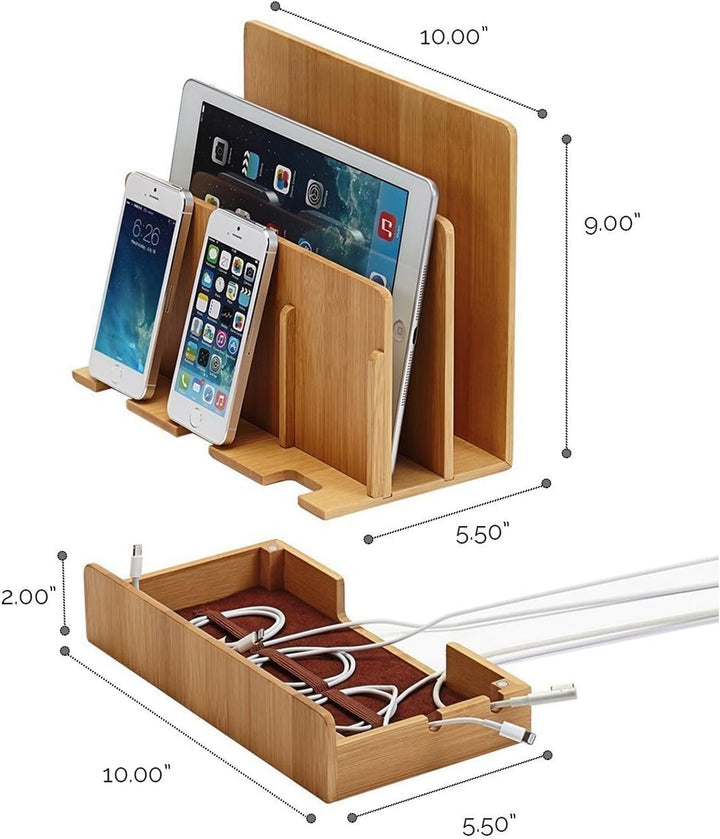 XPhonew Desktop Bambus Holz Ladestand Aufladung Docking Station/Cradle/Halter/Ladegerät Stand/Handy