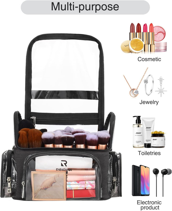 Relavel Make-up Pinsel Tasche, Portable Grosse Make up Pinselhalter, Professioneller Kosmetiktasche,