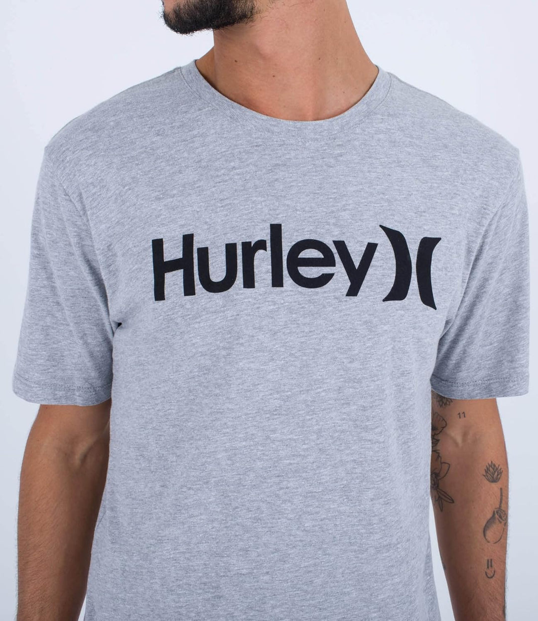 Hurley Herren Evd Wash Core OAO Solid Tee T-Shirt L Dk Grey Htr, L Dk Grey Htr