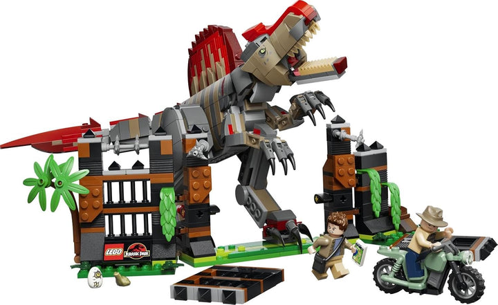 LEGO Jurassic World Flucht des Spinosaurus - Spielzeug-Dino - Bauset mit beweglichem Dinosaurier und