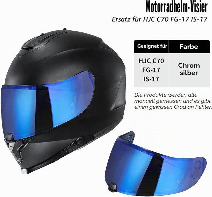Helmvsier für C70 FG-17 IS-17,Motorradhelm Visier,Motorrad Windschutz Helm Objektiv Visier Vollgesic
