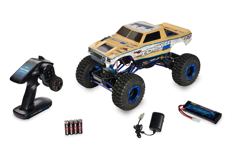 Carson 500404067 X-Crawlee PRO 1:10 – robuster XL RC-Crawler, 4x4, verschränkbare Achsen, einstellba