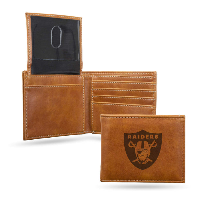 Rico Industries NFL Geldbörse mit Lasergravur, Braun Oakland Raiders, Oakland Raiders